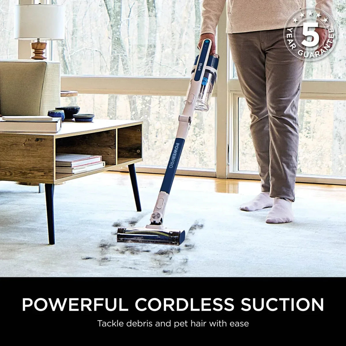 Shark PowerPro Cordless Stick Vacuum IZ380UK, Anti Hair Wrap & Floor Detect